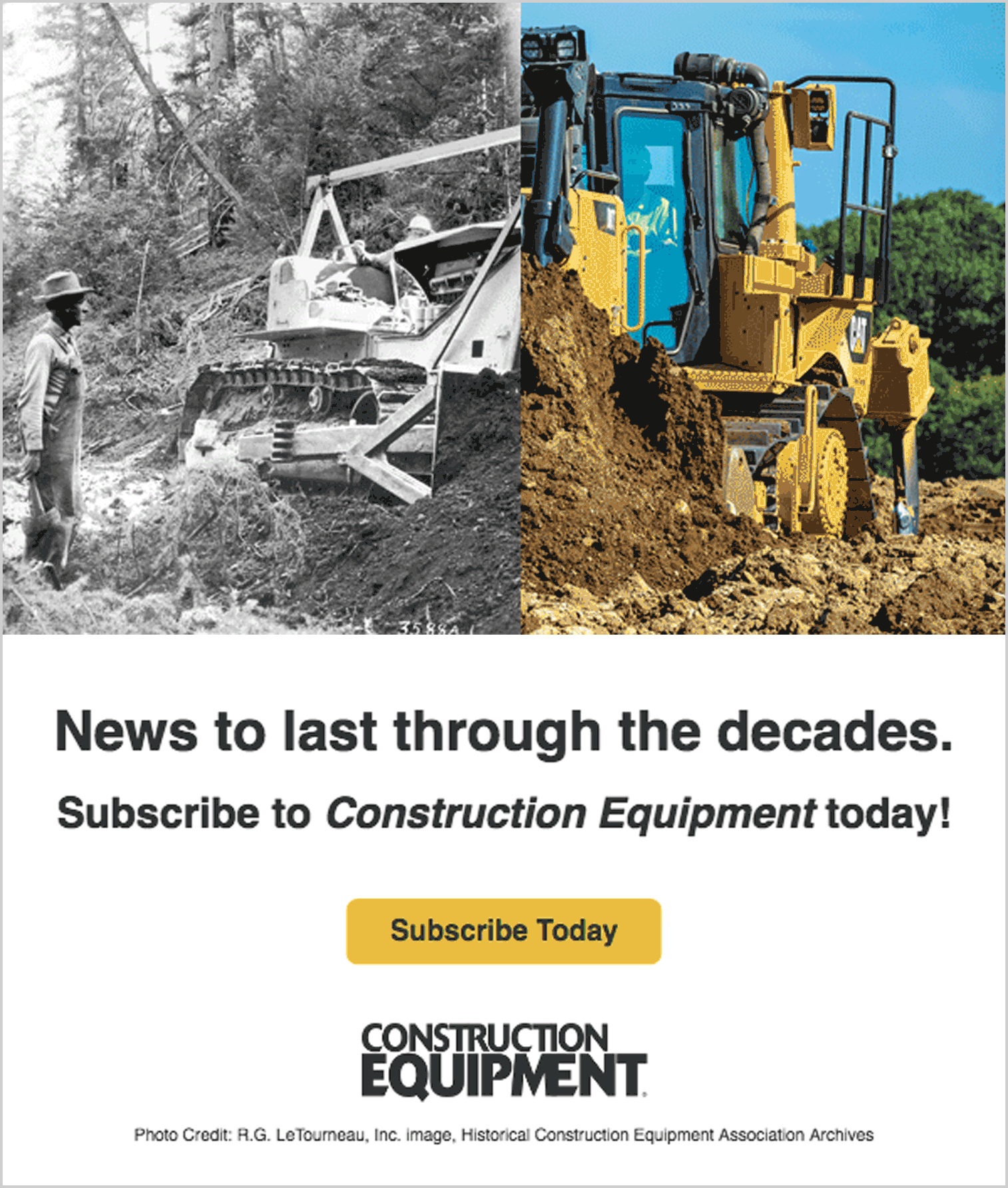 Construction Equipment Subscription Email